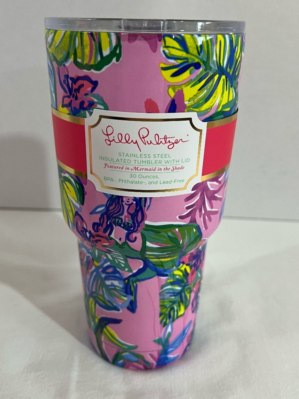 Lilly Pulitzer double insulated tumbler with lid and straw Mermaid in the Shade